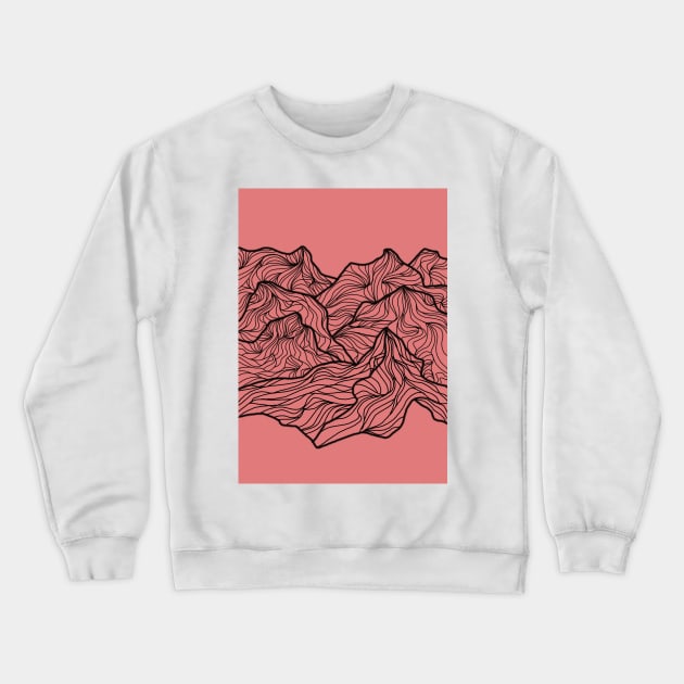 Pink Hills Crewneck Sweatshirt by rakastuff